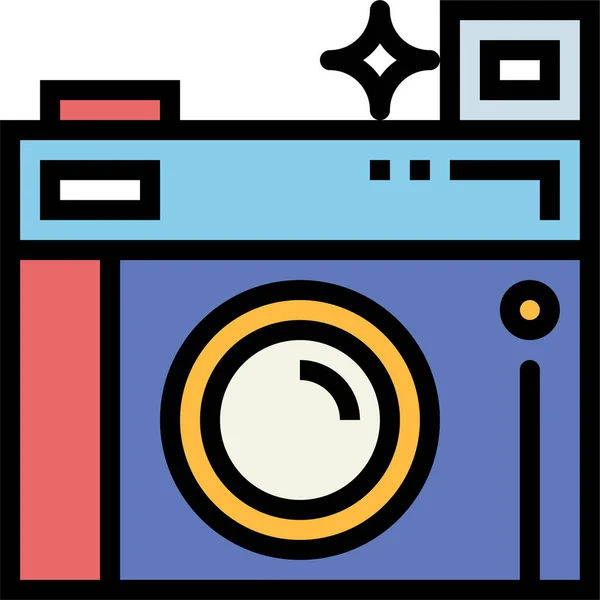 Camera Foto Pictogram Filedoutline Stijl — Stockvector