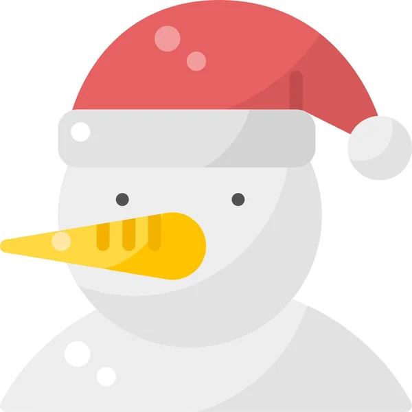 Christmas Face Head Icon Flat Style — Vetor de Stock