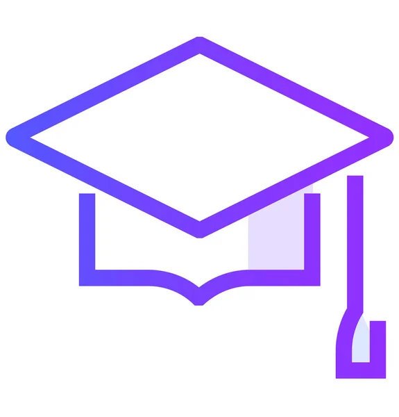 Cap Graduate Education Icon Outline Style —  Vetores de Stock