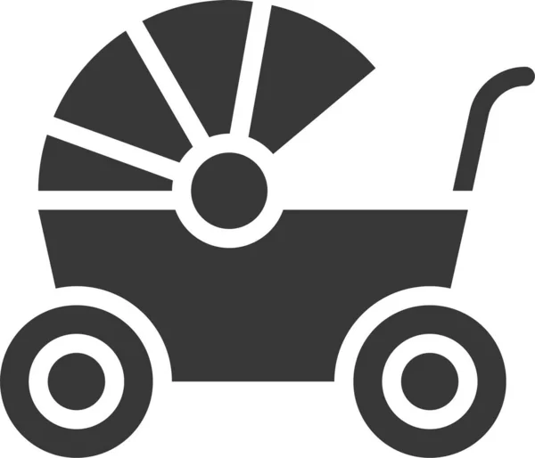 Babe Baby Baby Wagon Icon Solid Style — Vetor de Stock