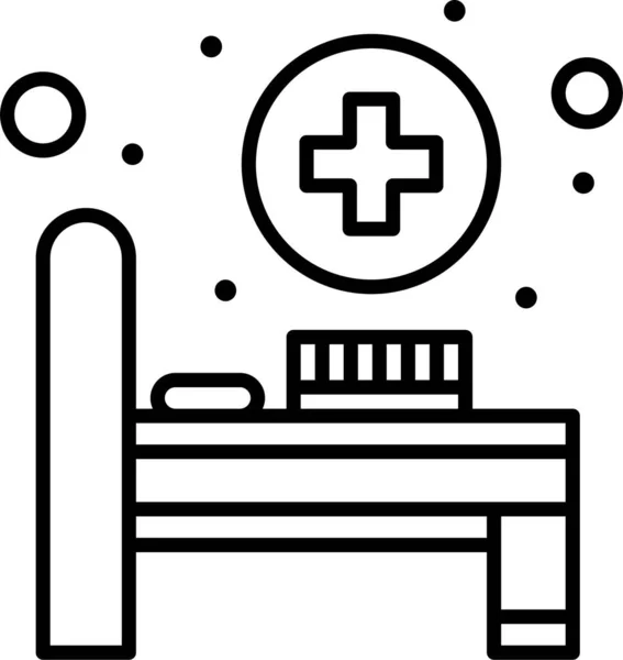 Cama Hospital Icono Médico — Vector de stock