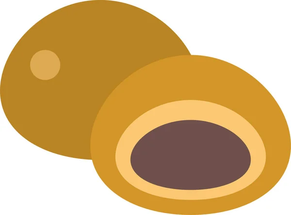 Food Japan Manju Icon Flachen Stil — Stockvektor