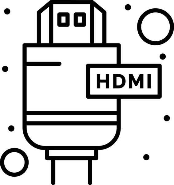 Extensión Cable Hdmi Icono Categoría Computerhardware — Vector de stock