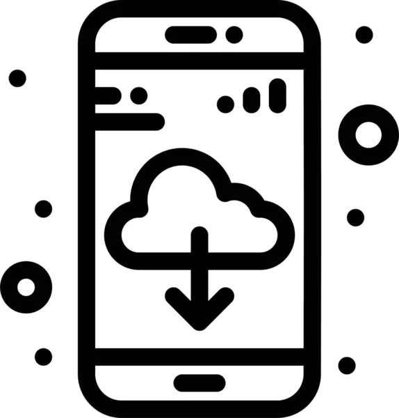 アプリクラウドダウンロードアイコン — ストックベクタ