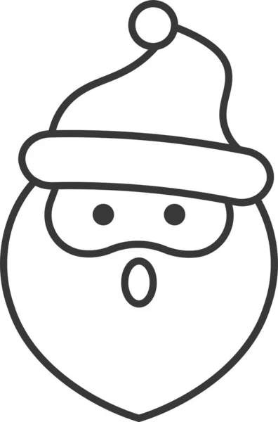 Avartar Emoji Weihnachtsmann Symbol Umriss Stil — Stockvektor