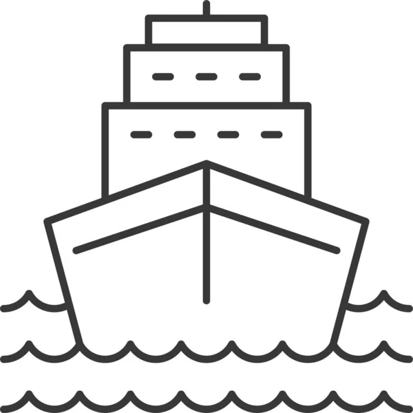 Crucero Náutico Icono Del Mar Estilo Esquema — Vector de stock