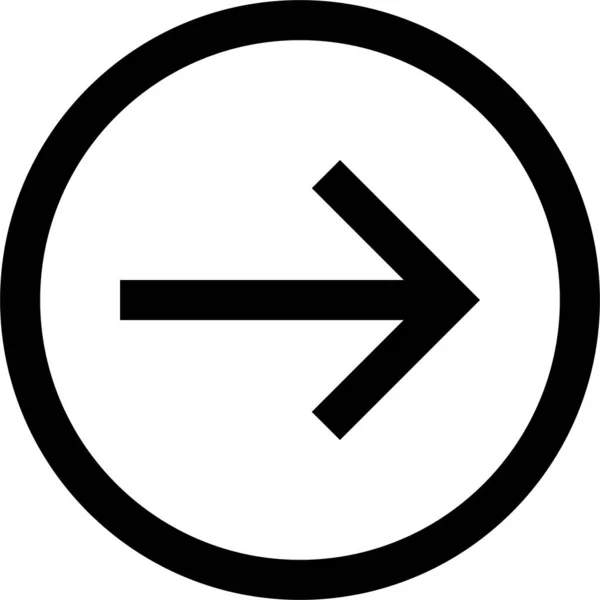 Pfeil Vorwärts Kreis Symbol Umrissstil — Stockvektor
