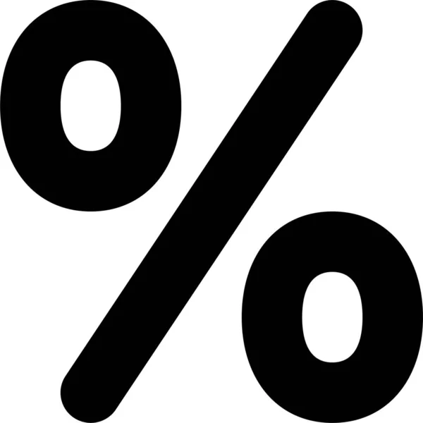 Korting Percentage Pictogram Vaste Stijl — Stockvector