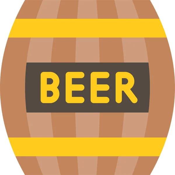 Barrel Beer Beer Barrel Icon Flat Style — Stock Vector