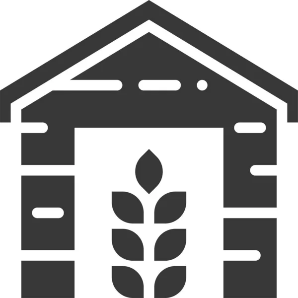 Icono Equipo Granero Agrícola Estilo Sólido — Vector de stock