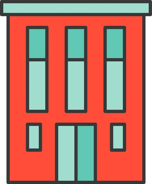 Architecture Building City Icon Filledoutline Style — Stock Vector