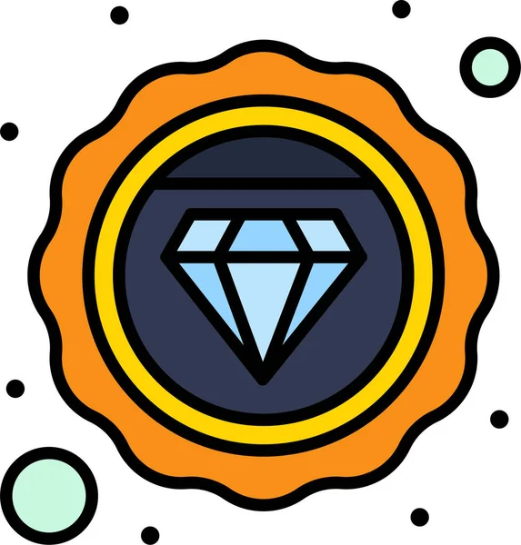 Badge Diamante Icona Studio Educationschoollearning Categoria — Vettoriale Stock
