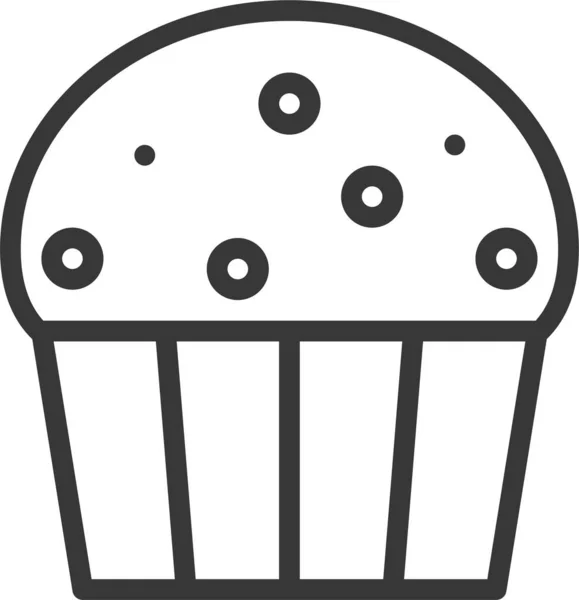 Cupcake Dessert Food Ikone Umriss Stil — Stockvektor