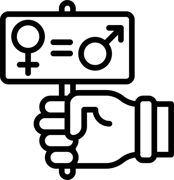 Género Femenino Icono Feminista — Vector de stock