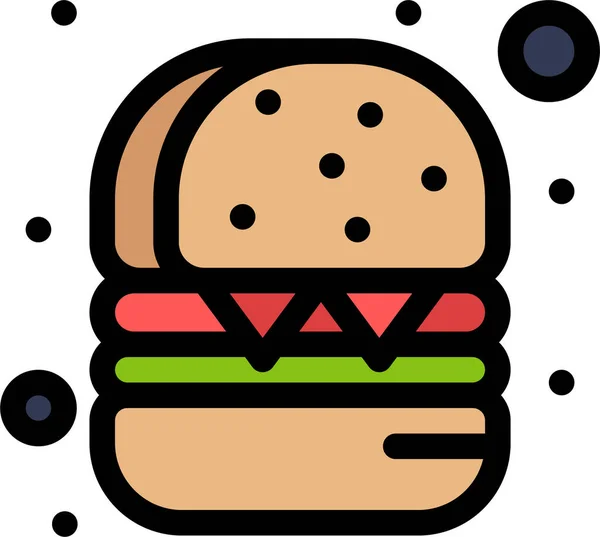 Ikona Rychlého Občerstvení Burger — Stockový vektor