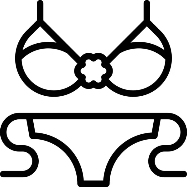 Bikini Mode Weibliche Ikone Sommer Kategorie — Stockvektor