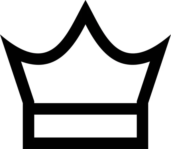 Couronne Roi Reine Icône Dans Style Contour — Image vectorielle