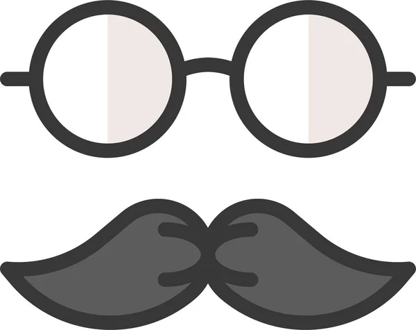 Brýle Groucho Brýle Knírek Ikona Vyplněném Stylu — Stockový vektor