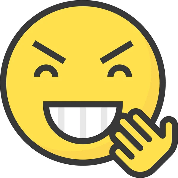 Emoji Emoticon Expression Icon Filledoutline Style — Stockový vektor