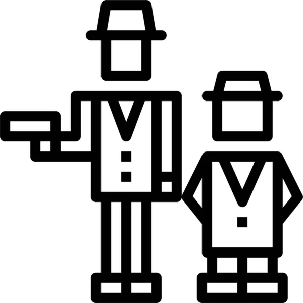 Bodyguard Gangster Guard Icon Outline Style — 图库矢量图片