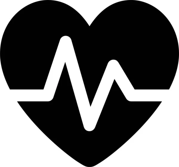 Exercice Santé Battement Coeur Icône Dans Style Solide — Image vectorielle