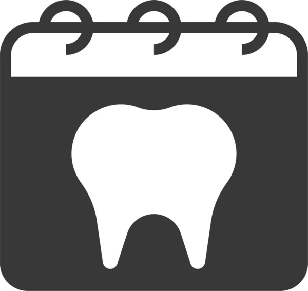 Rendez Vous Dentiste Icône Style Solide — Image vectorielle