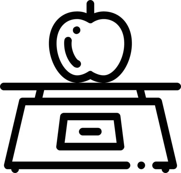 Manzana Fruta Icono Comida Estilo Del Esquema — Vector de stock