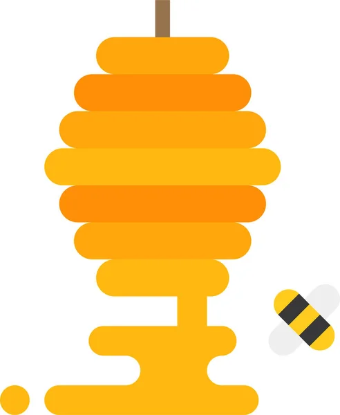 Bee Hive Farm Hive Icon Flat Style — Stock Vector