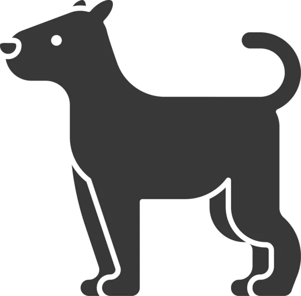 Zvíře Pes Savec Ikona Pevném Stylu — Stockový vektor