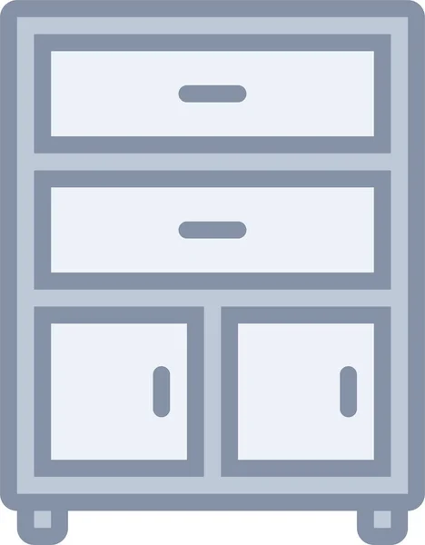 Συρταριέρα Έπιπλα Σπίτι Εικονίδιο Στυλ Γεμισμένο Περίγραμμα — Διανυσματικό Αρχείο