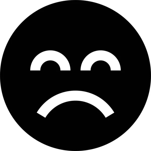 Sad Bad Emoticon Icon Solid Style — Stock Vector