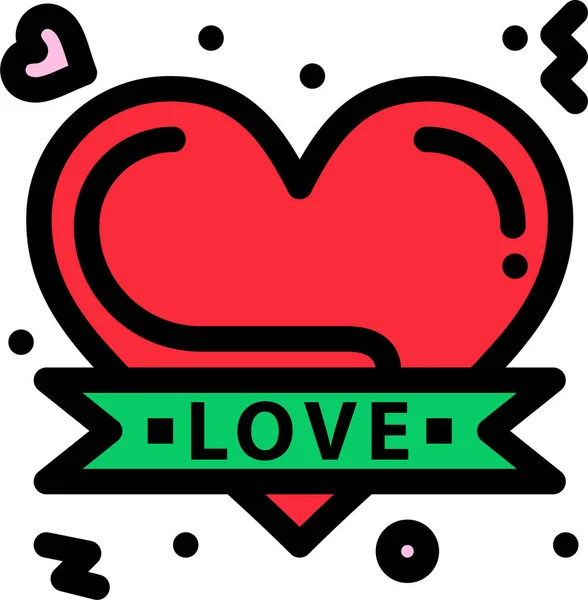 Badge Coeur Coeur Icône Dans Catégorie Loveromance — Image vectorielle
