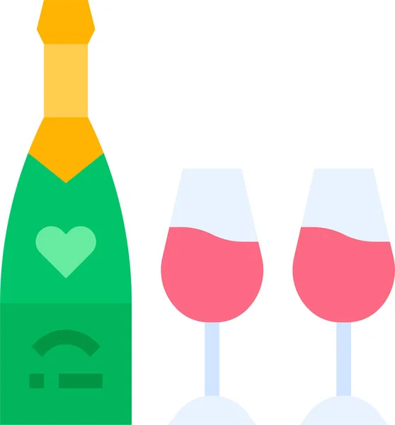 Champange Drink Drinking Icon Loveromance Category — Stock Vector