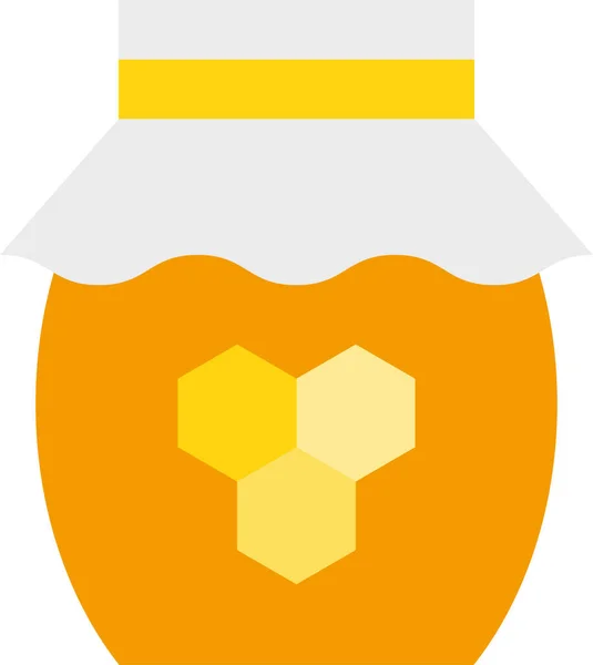 Honiggläser Bonbons Ikone Flachen Stil — Stockvektor
