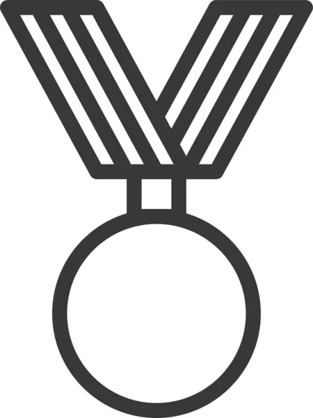 Premio Insignia Icono Campeón Estilo Del Esquema — Vector de stock