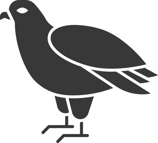 Dier Vogel Adelaar Pictogram Solide Stijl — Stockvector