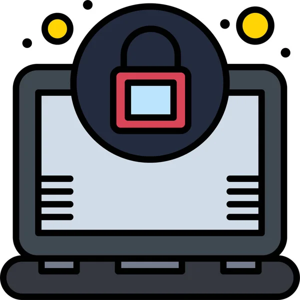 Εικονίδιο Κλειδώματος Laptop Κρυπτογράφησης Στην Κατηγορία Ασφάλειας Υπολογιστή Στο Διαδίκτυο — Διανυσματικό Αρχείο