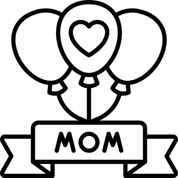 Celebrate Mother Holiday Icon Outline Style — Stock Vector