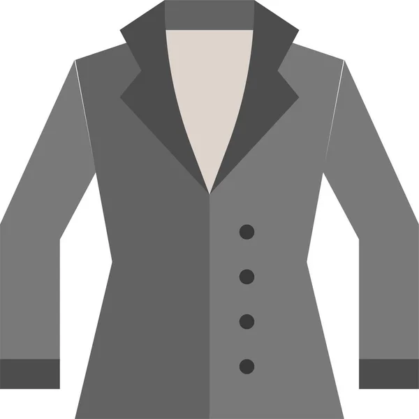 Abrigo Ropa Icono Moda Estilo Plano — Vector de stock