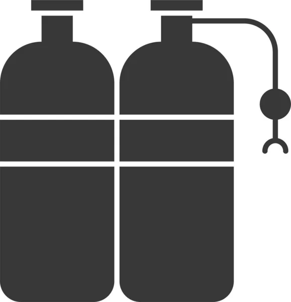 以固体风格潜水航海氧气罐图标 — 图库矢量图片