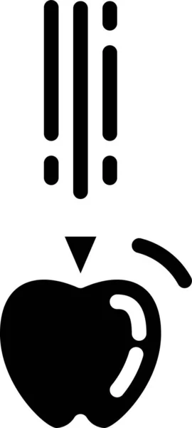 Яблочный Импульс Икона Ньютона Твердом Стиле — стоковый вектор