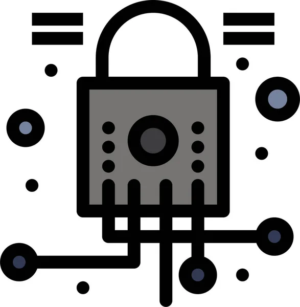 Cyber Lock Network Icon — Stock Vector