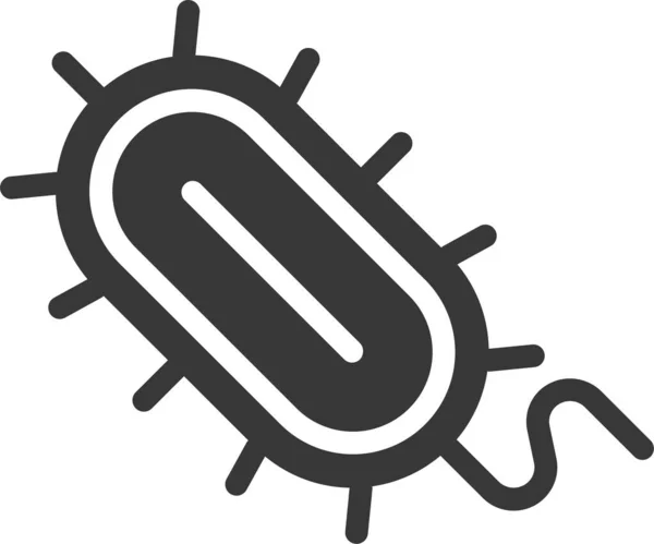 Bacteria Cell Disease Icon Solid Style — Stock Vector