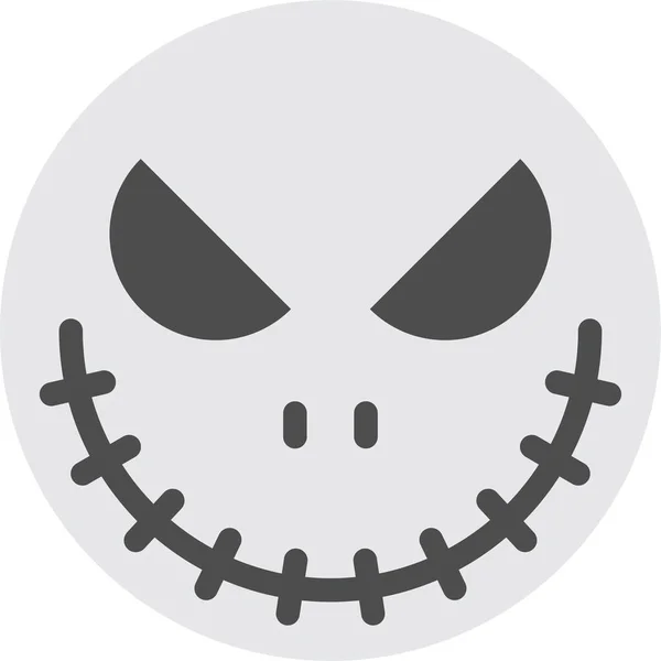 Halloween Horror Mask Icon Flat Style — 스톡 벡터