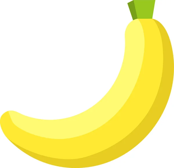 Banán Élelmiszer Gyümölcs Ikon Lapos Stílusban — Stock Vector