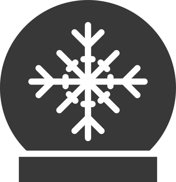 Neve Glob Neve Cupola Icona Invernale Stile Solido — Vettoriale Stock