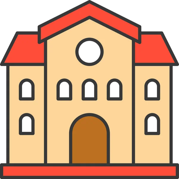 Arquitectura Edificio Icono Ciudad Estilo Filledoutline — Vector de stock