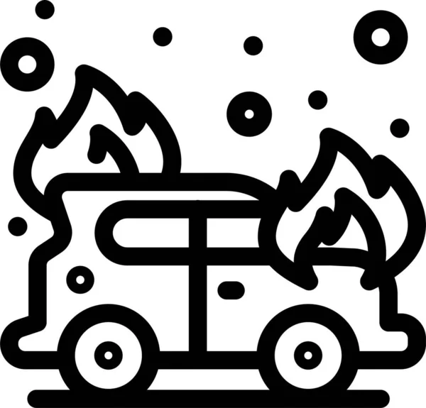Car Fire Firefighter Icon Emergencyservices Category — Διανυσματικό Αρχείο