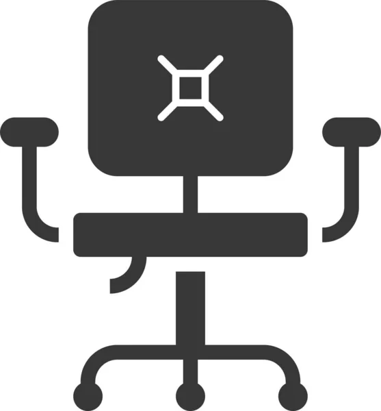 Кресло Скамейка Значок Твердом Стиле — стоковый вектор