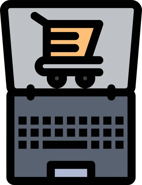 Ecommerce Laptop Online Icon — Stock Vector